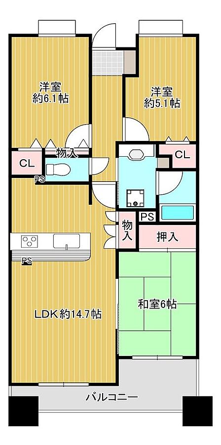 間取り図は現況を優先します。