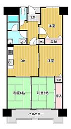 エクレール若葉台 4DKの間取図画像