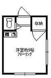 さつき荘 3階ワンルームの間取り