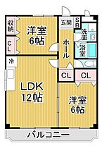 インペリアル中田  ｜ 兵庫県宝塚市山本丸橋4丁目（賃貸マンション2LDK・2階・56.51㎡） その2