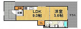 CASA SORA  ｜ 兵庫県川西市寺畑1丁目（賃貸アパート1LDK・1階・33.44㎡） その1