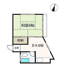 パールハイツ 1DKの間取図画像