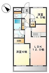 ビエント小机 2LDKの間取図画像