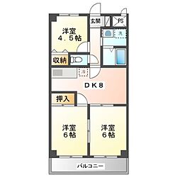ふじみつるビル 3DKの間取図画像