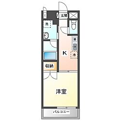 ランドワールド仲町台 1Kの間取図画像