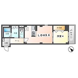 サンビューノ仲町台 1LDKの間取図画像