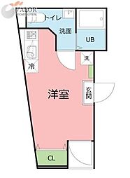 DEN新子安 1階ワンルームの間取り