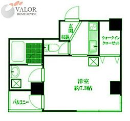 グロース横浜 10階1Kの間取り