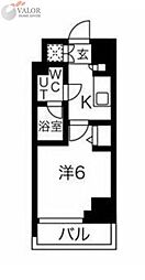 スパシエロッサ横浜吉野町 5階1Kの間取り