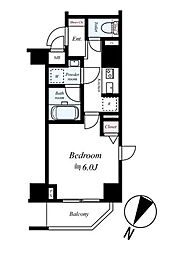 ルクシェール横濱吉野町 5階1Kの間取り
