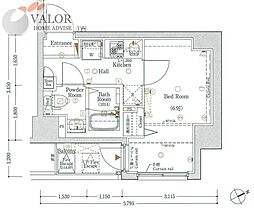 Log桜木町 2階1Kの間取り
