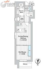 ｃｈｉｅｎ　ｖｉｖｅｒｒｉｎ（シヤン・ヴィヴラン） 4階1LDKの間取り