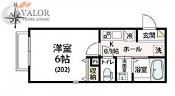 Laid Back武蔵小杉 3階1Kの間取り