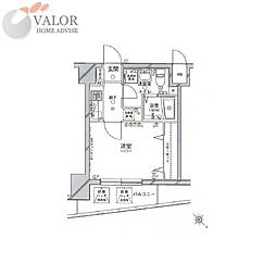 グリフィン横浜・ディアコート 1003 10階1Kの間取り