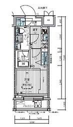 メインステージ武蔵小杉 1階1Kの間取り