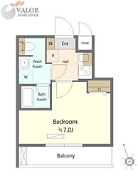 SHOKEN Residence横浜鶴見II 1階1Kの間取り