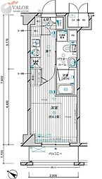 メインステージ川崎III 4階1Kの間取り
