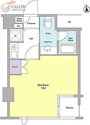 ソアラプラザ鶴見 9階1Kの間取り