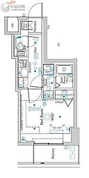 ラフィスタ横浜蒔田II 3階1Kの間取り