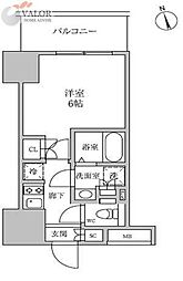 レジディア蒲田IV 7階1Kの間取り