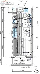 メインステージ横濱阪東橋 3階1Kの間取り