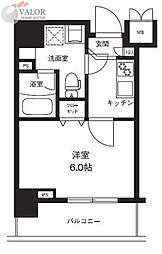メインステージ横濱ポートサイド 5階1Kの間取り
