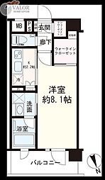 デュオステージ横濱赤門通り 3階1Kの間取り