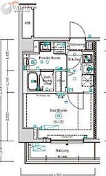 アンベリール川崎サウス 4階1Kの間取り