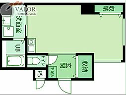 レガーロ石川町 4階ワンルームの間取り