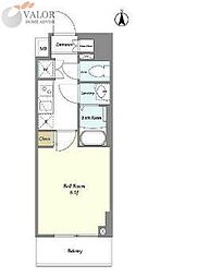 KDXレジデンス川崎 10階1Kの間取り