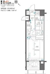 ZOOM横浜関内 1Kの間取図画像