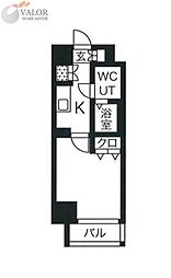 スパシエ横浜大通り公園 1Kの間取図画像