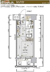 メインステージ東神奈川 1Kの間取図画像