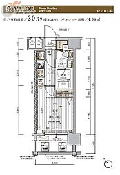 メインステージ東神奈川 1Kの間取図画像