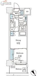 エル・セレーノ横浜 1DKの間取図画像