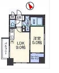エフパークレジデンスヨコハマタンマチ3261 1LDKの間取図画像