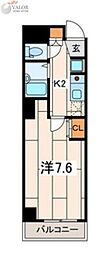 パール横浜東口壱番館 1Kの間取図画像