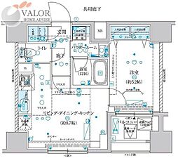 MAINSTAGE横濱真金町 1LDKの間取図画像