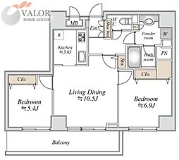 ドゥーエ横浜駅前 3LDKの間取図画像