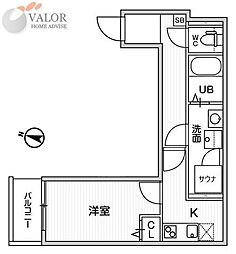 T's Cuore横濱元町 1Kの間取図画像