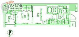 PARKAXIS横濱高島町 1DKの間取図画像