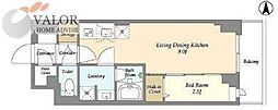 スタイリオフィット武蔵小杉II 1LDKの間取図画像
