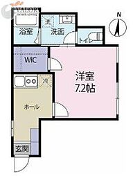横浜市南区清水ケ丘アパート 1Kの間取図画像