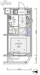 (仮)大口PJ 1Kの間取図画像