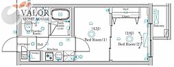 ラフェスタ鷺沼 1DKの間取図画像