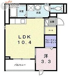 リラヴェール日吉 1LDKの間取図画像