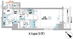 フェニックス横濱関内BAYGAIA 1Kの間取図画像
