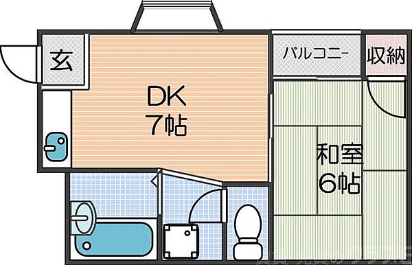 リバーハイツ ｜大阪府大阪市住吉区清水丘3丁目(賃貸マンション1DK・2階・30.00㎡)の写真 その2