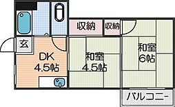 池内マンション 2DKの間取図画像