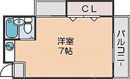 グランビルド北津守2 1Kの間取図画像